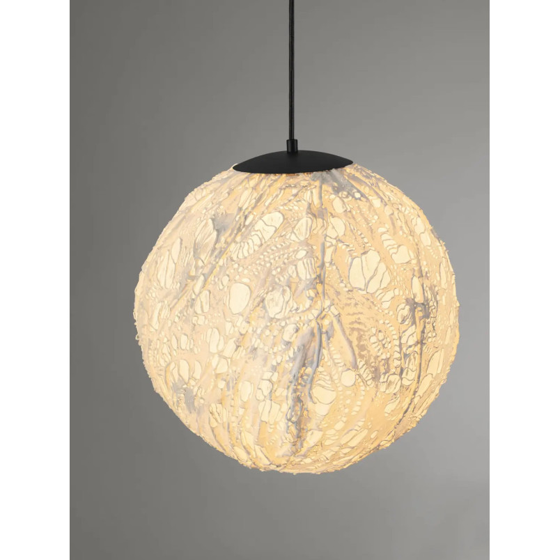 Lampa wisząca japandi w kształcie kuli Sabi Art-Made 40cm len / pulpa papierowa