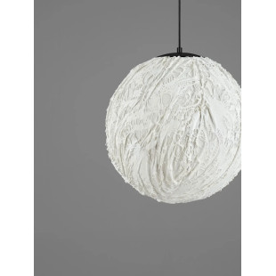Lampa wisząca japandi w kształcie kuli Sabi Art-Made 40cm len / pulpa papierowa