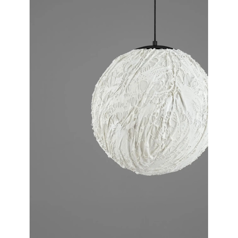 Lampa wisząca japandi w kształcie kuli Sabi Art-Made 40cm len / pulpa papierowa