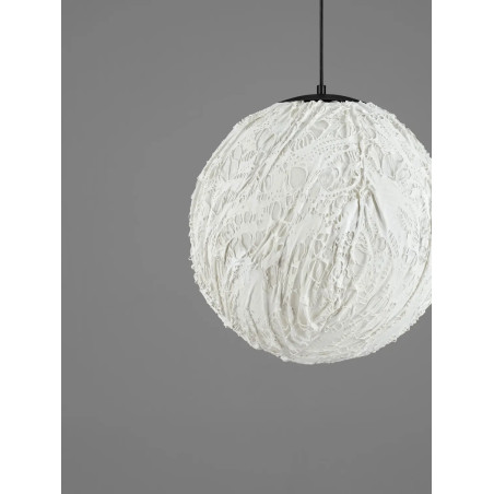 Lampa wisząca japandi w kształcie kuli Sabi Art-Made 40cm len / pulpa papierowa