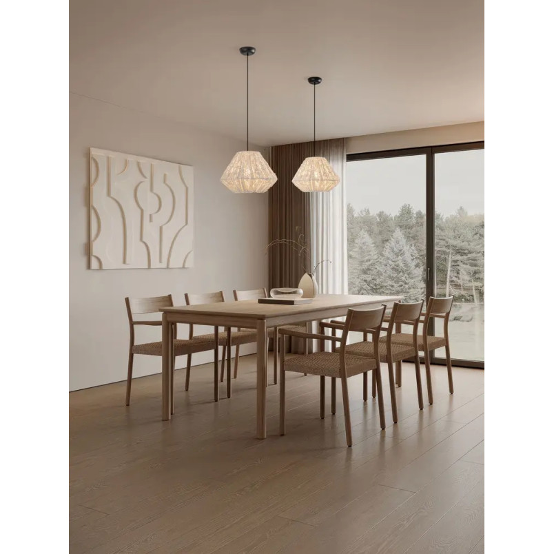 Lampa wisząca japandi Sabi Art-Made 45cm len / pulpa papierowa