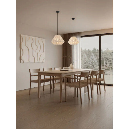 Lampa wisząca japandi Sabi Art-Made 45cm len / pulpa papierowa