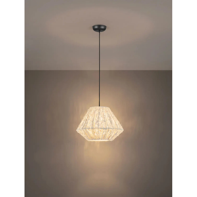 Lampa wisząca japandi Sabi Art-Made 45cm len / pulpa papierowa