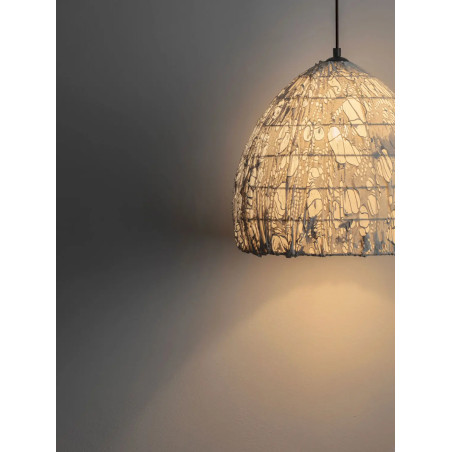 Lampa wisząca japandi Sabi Art-Made 35cm len / pulpa papierowa