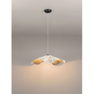 Lampa wisząca japandi Sabi Art-Made 62cm len / pulpa papierowa