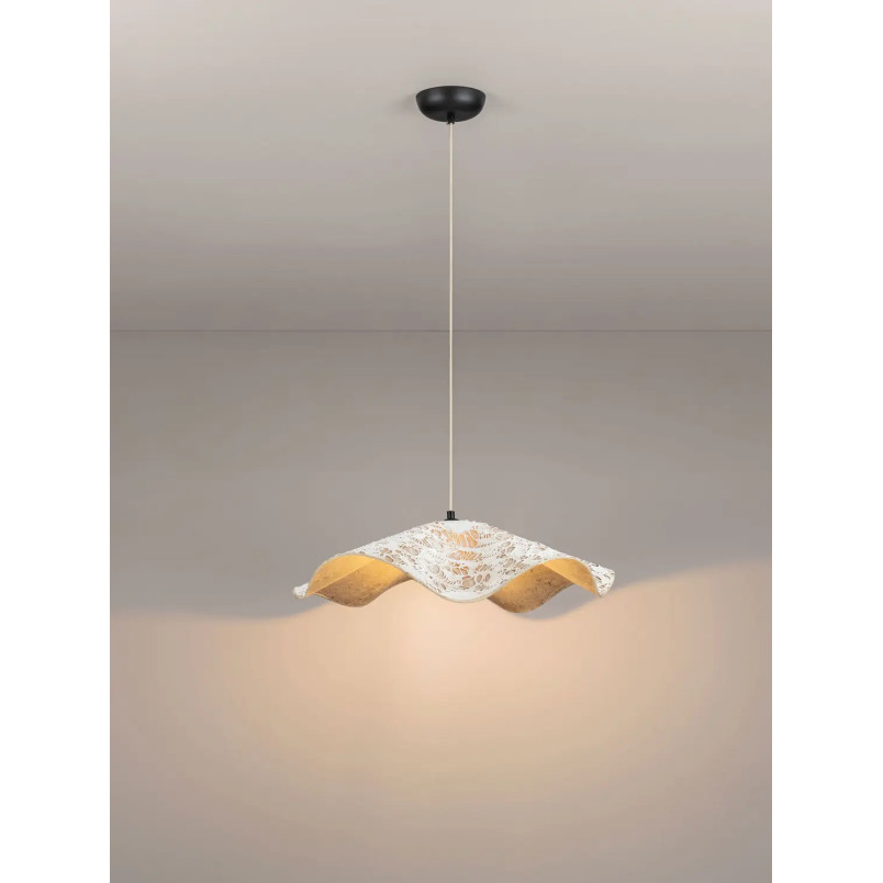 Lampa wisząca japandi Sabi Art-Made 62cm len / pulpa papierowa