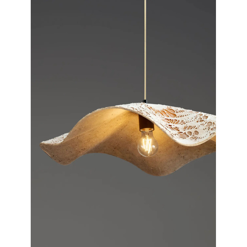 Lampa wisząca japandi Sabi Art-Made 62cm len / pulpa papierowa