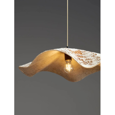 Lampa wisząca japandi Sabi Art-Made 62cm len / pulpa papierowa