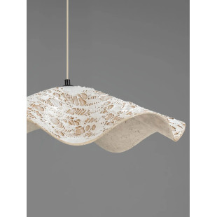 Lampa wisząca japandi Sabi Art-Made 62cm len / pulpa papierowa
