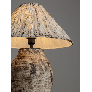Lampa stołowa japandi Sabi Art-Made 65cm len / pulpa papierowa / beżowa ceramika