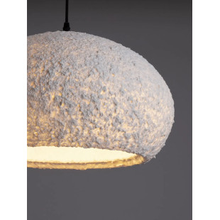 Lampa wisząca japandi ze strukturą Shiro 45cm złamana biel