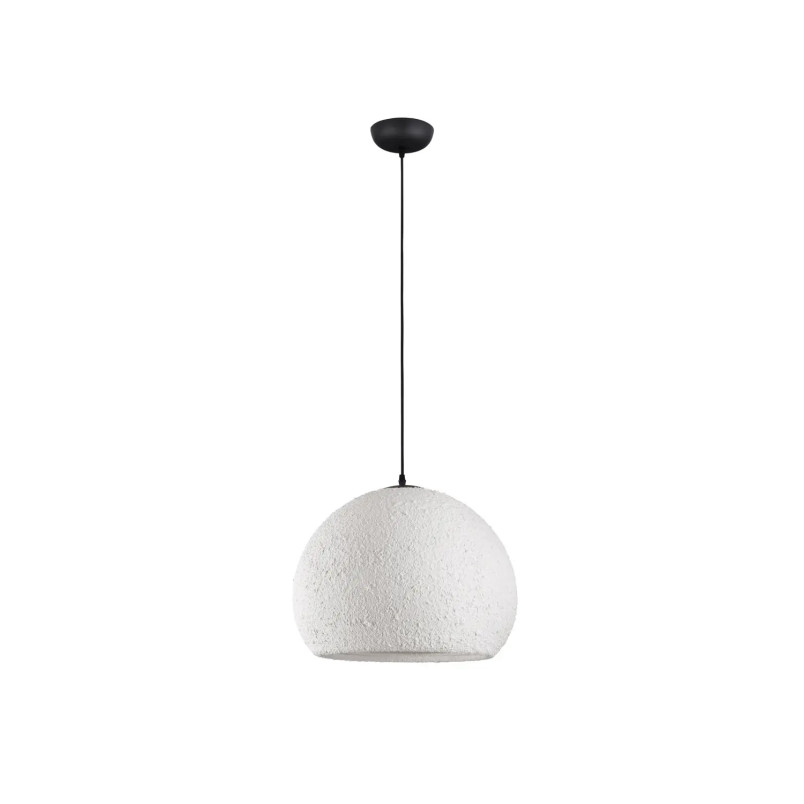 Lampa wisząca japandi ze strukturą Shiro II 45cm złamana biel