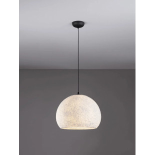 Lampa wisząca japandi ze strukturą Shiro II 45cm złamana biel