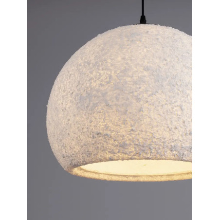 Lampa wisząca japandi ze strukturą Shiro II 45cm złamana biel
