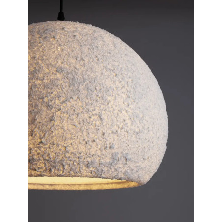 Lampa wisząca japandi ze strukturą Shiro II 45cm złamana biel