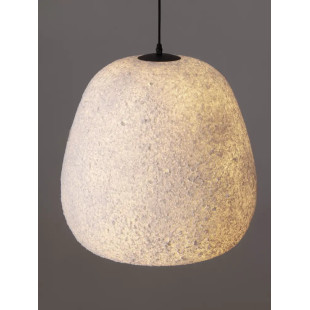 Lampa wisząca japandi ze strukturą Shiro III 45cm złamana biel