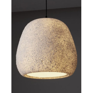 Lampa wisząca japandi ze strukturą Shiro III 45cm złamana biel