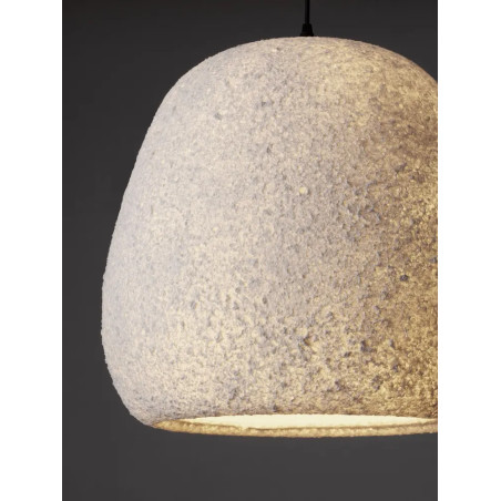 Lampa wisząca japandi ze strukturą Shiro III 45cm złamana biel