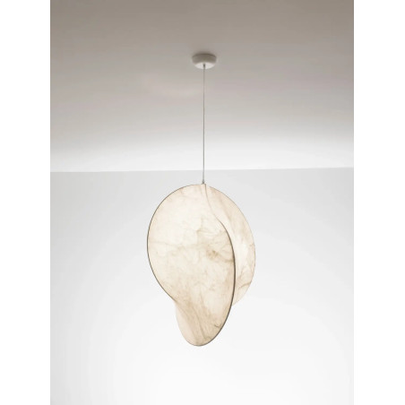 Designerska Lampa z Jedwabiu Tokio | Złamana Biel | Japandi Design