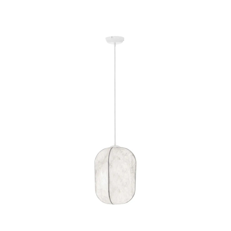 Lampa wisząca japadni z jedwabny kloszem Pagoda 30cm biała