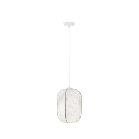 Lampa wisząca japadni z jedwabny kloszem Pagoda 30cm biała
