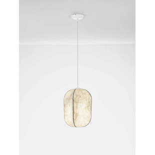 Lampa wisząca japadni z jedwabny kloszem Pagoda 30cm biała