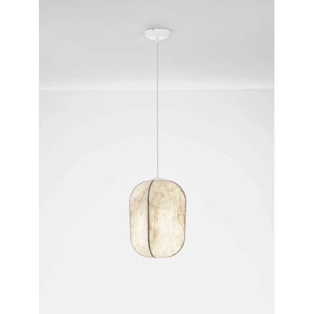 Lampa wisząca japadni z jedwabny kloszem Pagoda 30cm biała