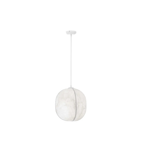 Lampa wisząca japadni z jedwabny kloszem Pagoda 42cm biała