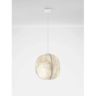 Lampa wisząca japadni z jedwabny kloszem Pagoda 42cm biała