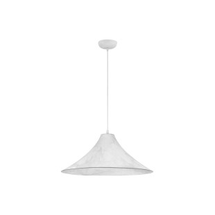 Duża lampa wisząca z jedwabiu w stylu japandi Kobe 65cm biała