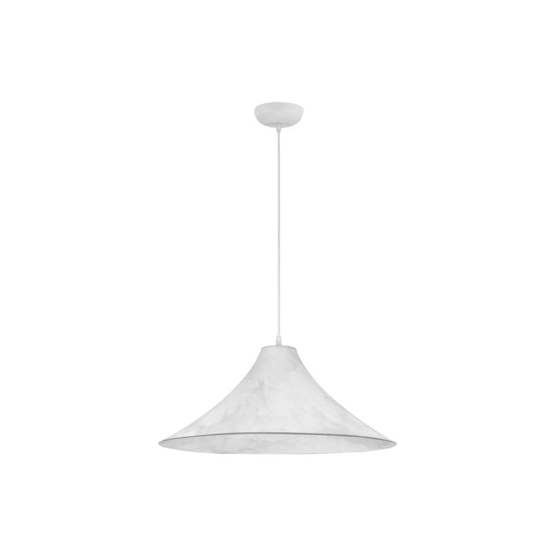 Duża lampa wisząca z jedwabiu w stylu japandi Kobe 65cm biała