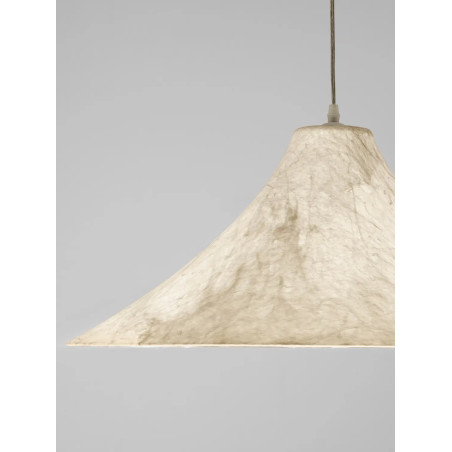 Duża lampa wisząca z jedwabiu w stylu japandi Kobe 65cm biała