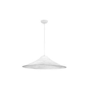 Duża lampa wisząca z jedwabiu w stylu japandi Kobe 90cm biała