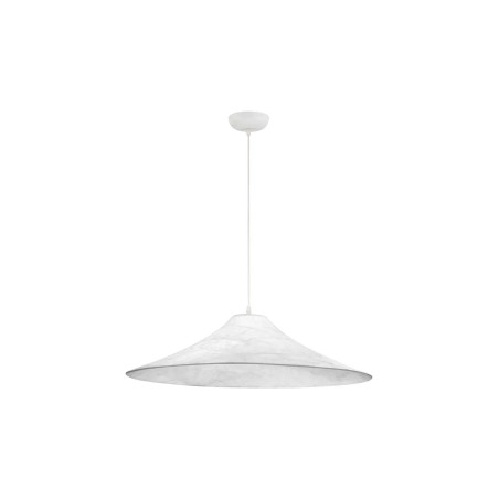 Duża lampa wisząca z jedwabiu w stylu japandi Kobe 90cm biała