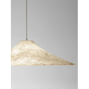 Duża lampa wisząca z jedwabiu w stylu japandi Kobe 90cm biała