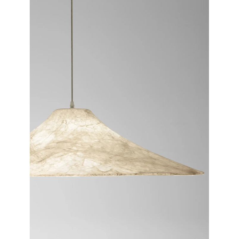 Duża lampa wisząca z jedwabiu w stylu japandi Kobe 90cm biała
