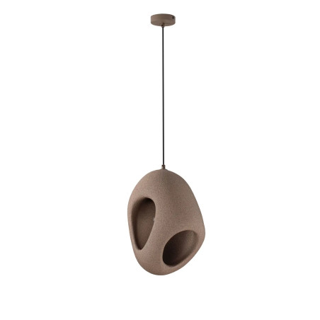 Lampa wisząca japandi o organicznym kształcie Boschi 30cm brązowa