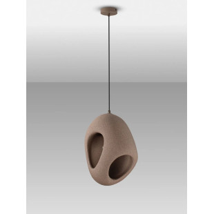 Lampa wisząca japandi o organicznym kształcie Boschi 30cm brązowa