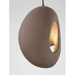 Lampa wisząca japandi o organicznym kształcie Boschi 30cm brązowa
