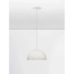 Lampa wisząca półkula z włókna szklanego Metti 40cm biała