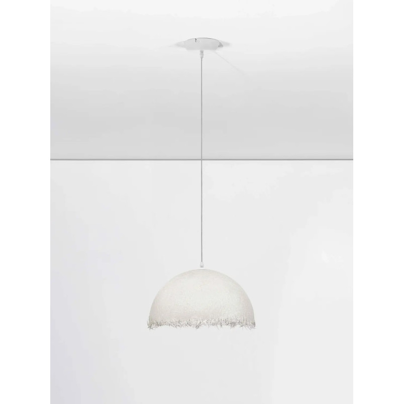 Lampa wisząca półkula z włókna szklanego Metti 40cm biała