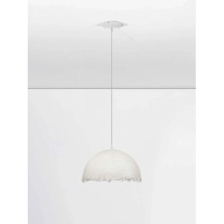 Lampa wisząca półkula z włókna szklanego Metti 40cm biała