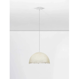 Lampa wisząca półkula z włókna szklanego Metti 40cm biała
