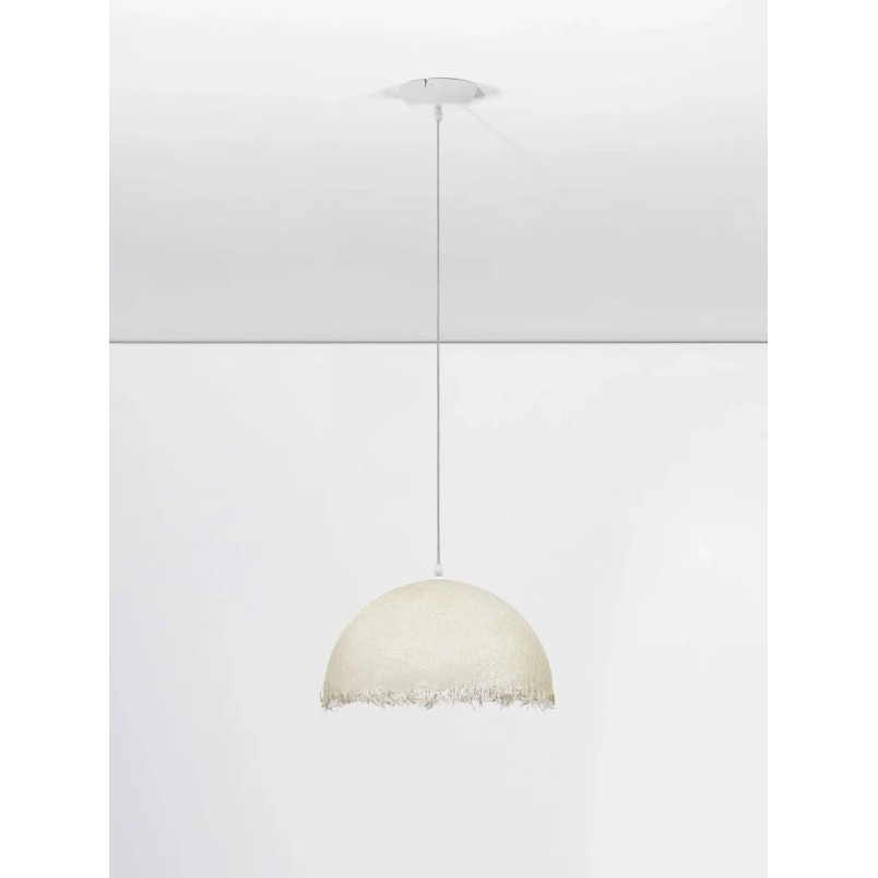 Lampa wisząca półkula z włókna szklanego Metti 40cm biała