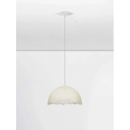 Lampa wisząca półkula z włókna szklanego Metti 40cm biała