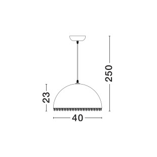Lampa wisząca półkula z włókna szklanego Metti 40cm biała