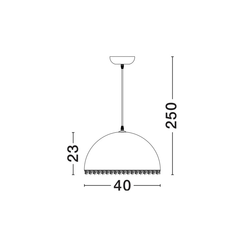 Lampa wisząca półkula z włókna szklanego Metti 40cm biała