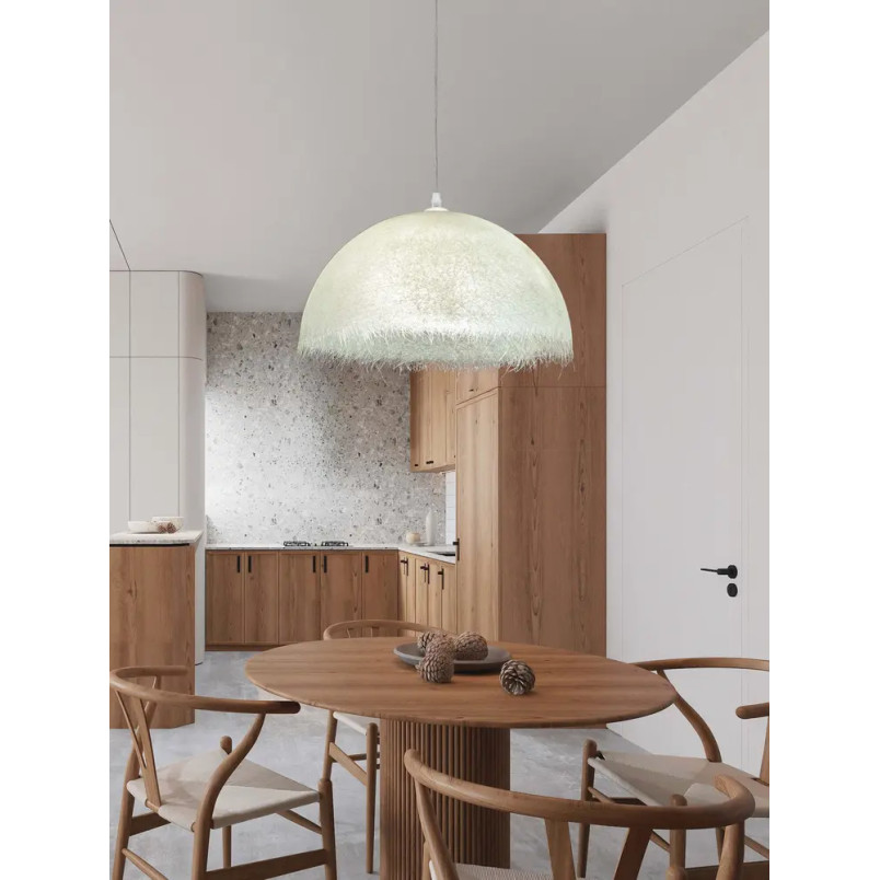 Lampa wisząca półkula z włókna szklanego Metti 60cm biała