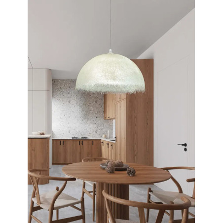 Lampa wisząca półkula z włókna szklanego Metti 60cm biała