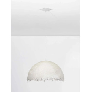 Lampa wisząca półkula z włókna szklanego Metti 60cm biała